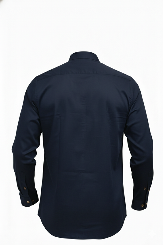 Zeon Lycra Solid Full Sleeves Button Down Collar NAVY Colour Shirt, Perfect for Formal Professionalism and Casual Elegance